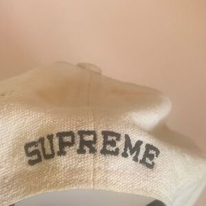Supreme Off-White Cap with Black Logo